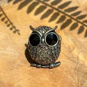 Jeweled owl ring